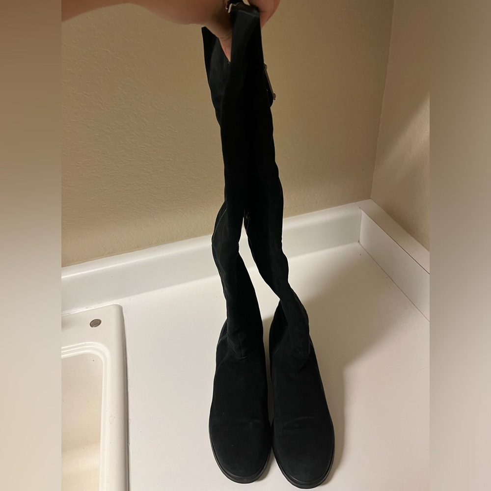 over the knee suede boots